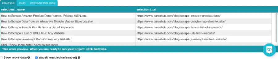 Listing URLs scraping