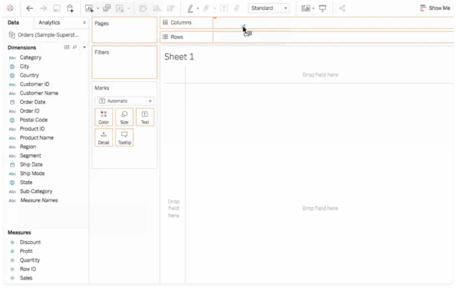 Tableau Desktop: Start Visualization