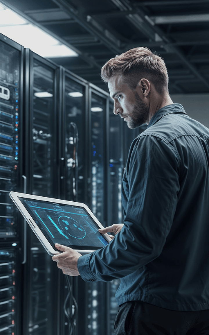 An expert using data intelligence solutions